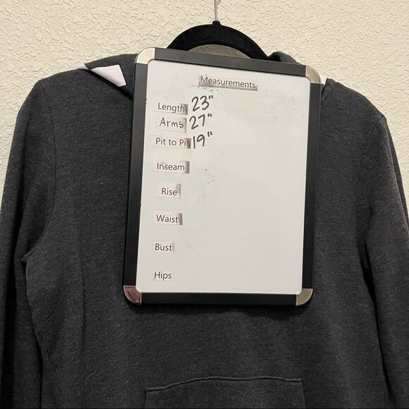 PINK Victoria's Secret Spell Out Logo Hoodie 1/4 Zip Pullover Gray Womens Sz M - Picture 10 of 11